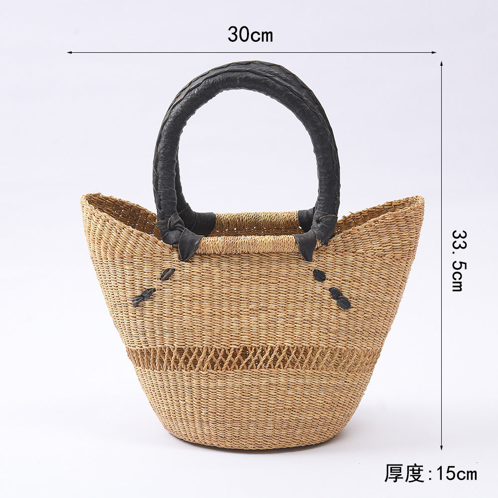 2341 woven handmade basket beach bag