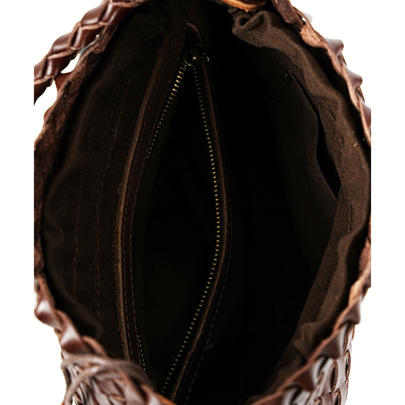 1796 handmade knit cowhide shoulder bag