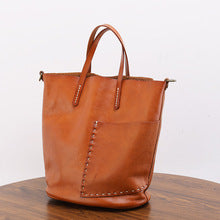 1178 cowhide large bucket bag