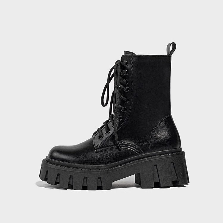 1766 lace up casual ankle boots chunky heel