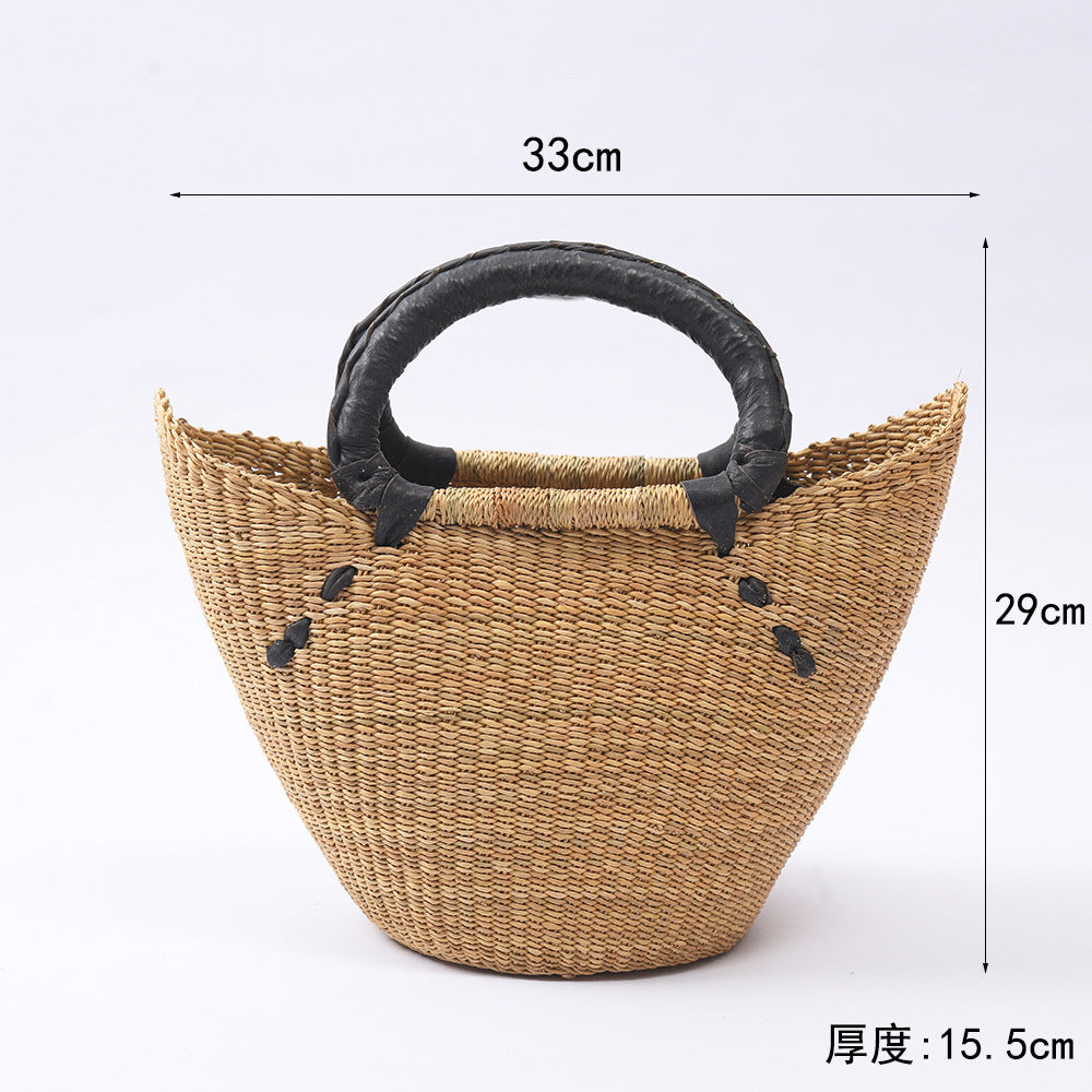 2341 woven handmade basket beach bag