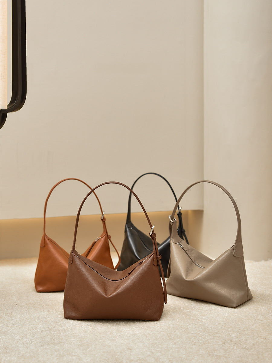 2357 vintage cowhide leather hobo bag