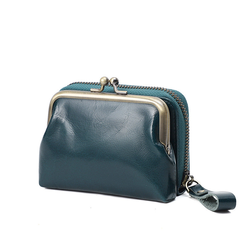 AK-W1 leather clip coin purse
