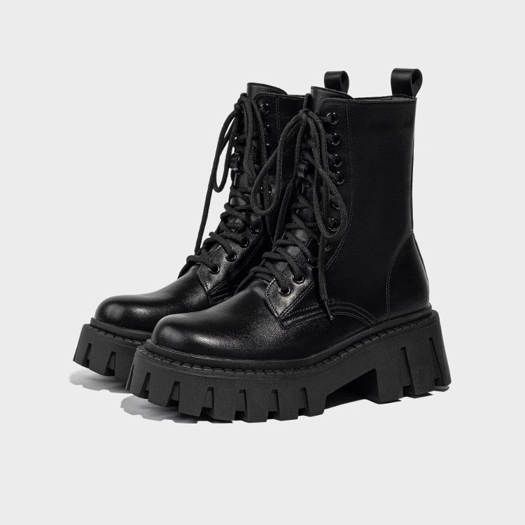 1766 lace up casual ankle boots chunky heel