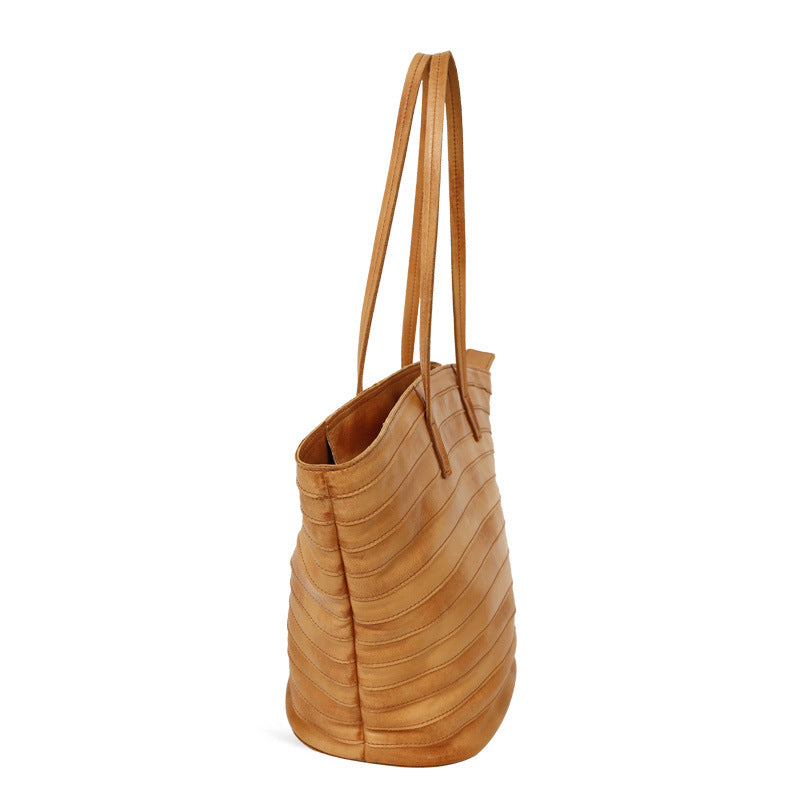 1611  Genuine Leather Women Large Beach Bag