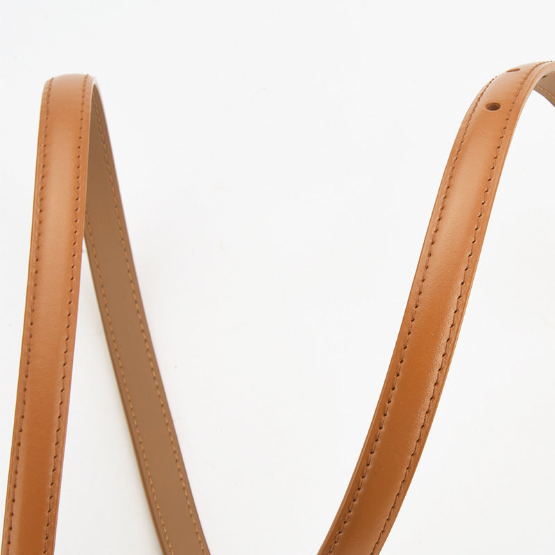 1212 1cm wide metal buckle thin belt