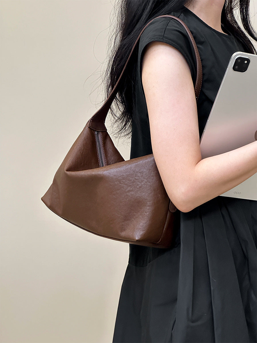 2357 vintage cowhide leather hobo bag
