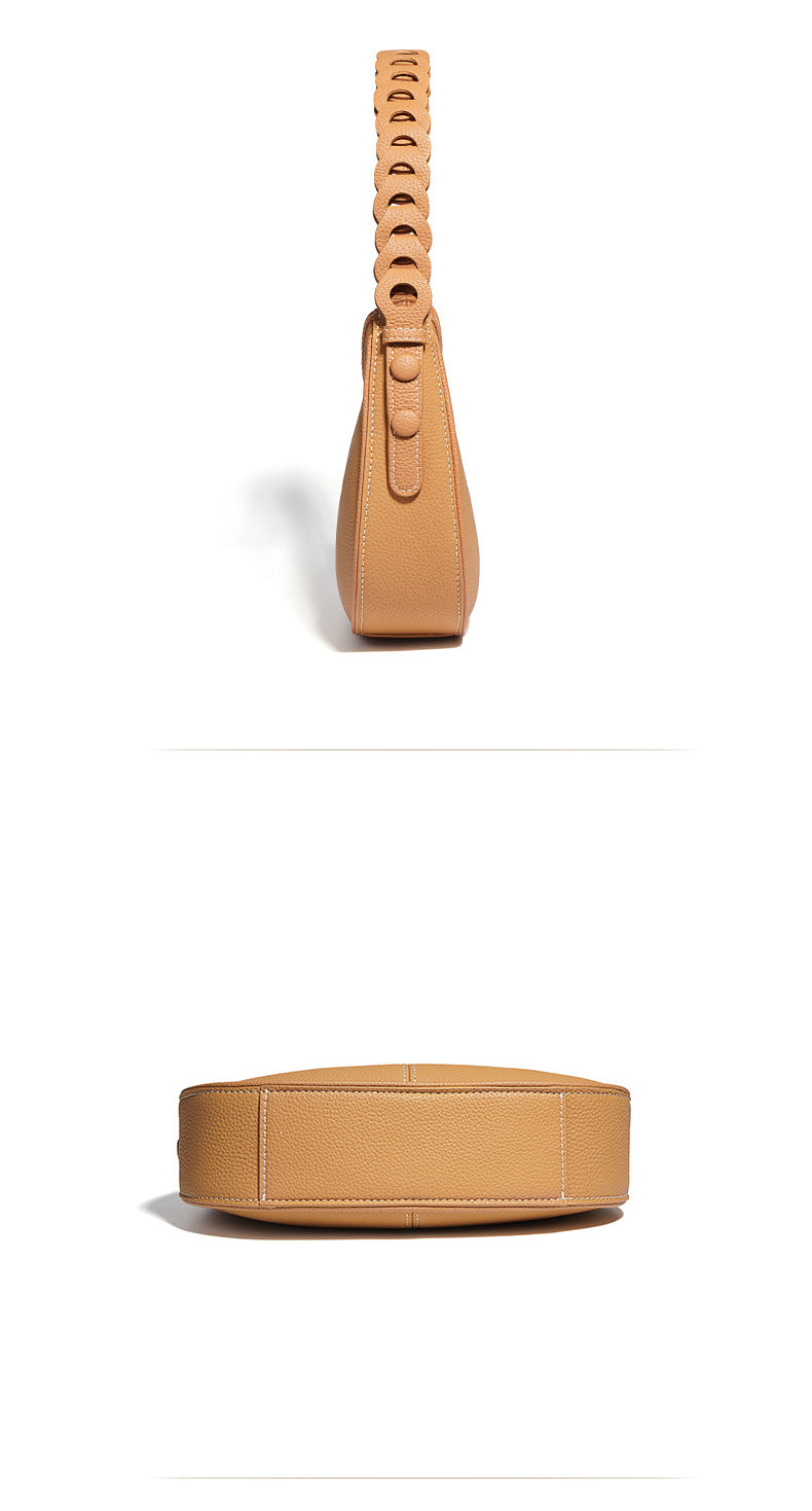 1725 genuine leather solid shoulder bag