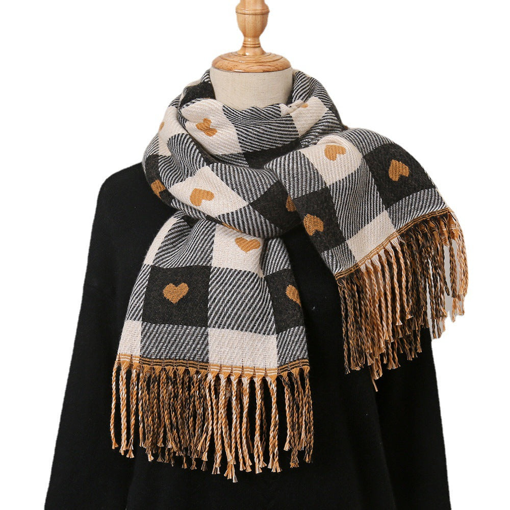 1827 imitation cashmere plaid scarf