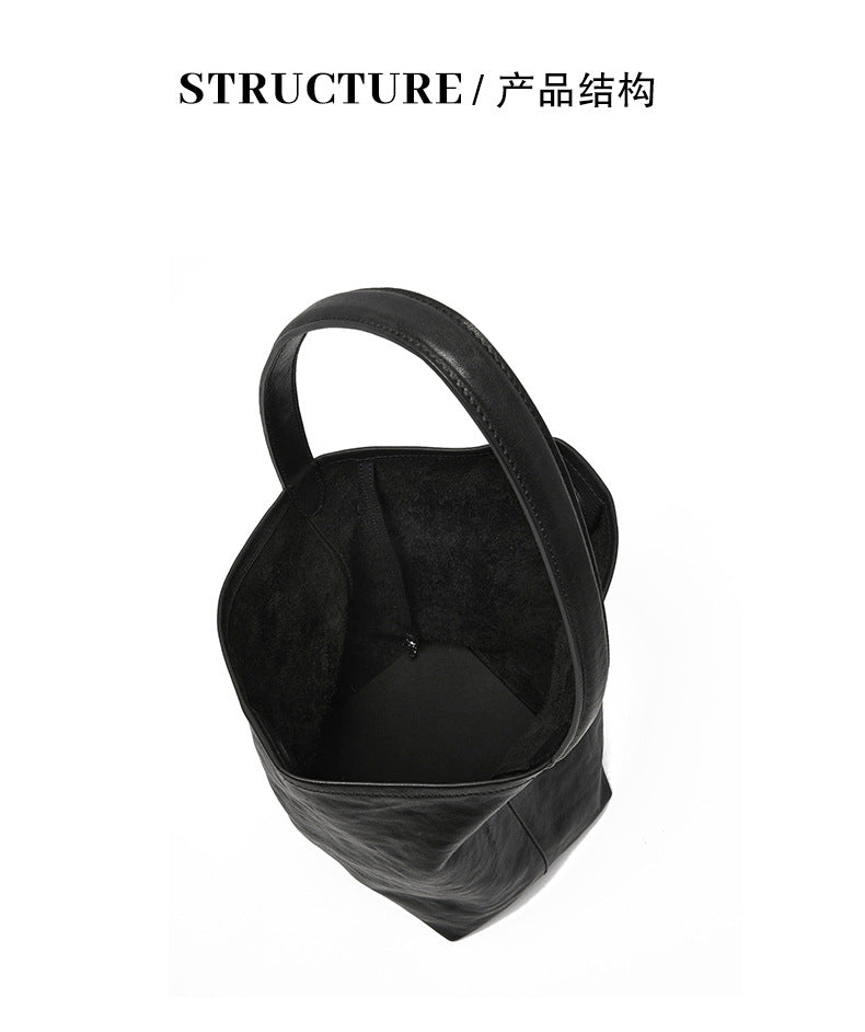 1653 genuine leather large shopping bag
