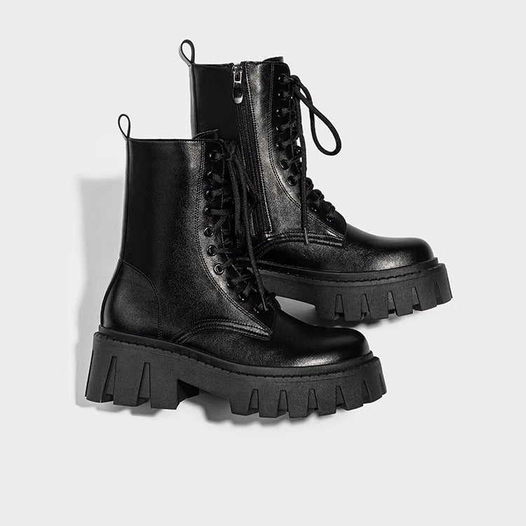 1766 lace up casual ankle boots chunky heel