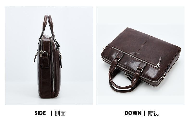 1751 men's leather briefcase laptop handbag