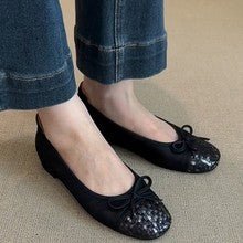 2629 lambskin bowknot flats