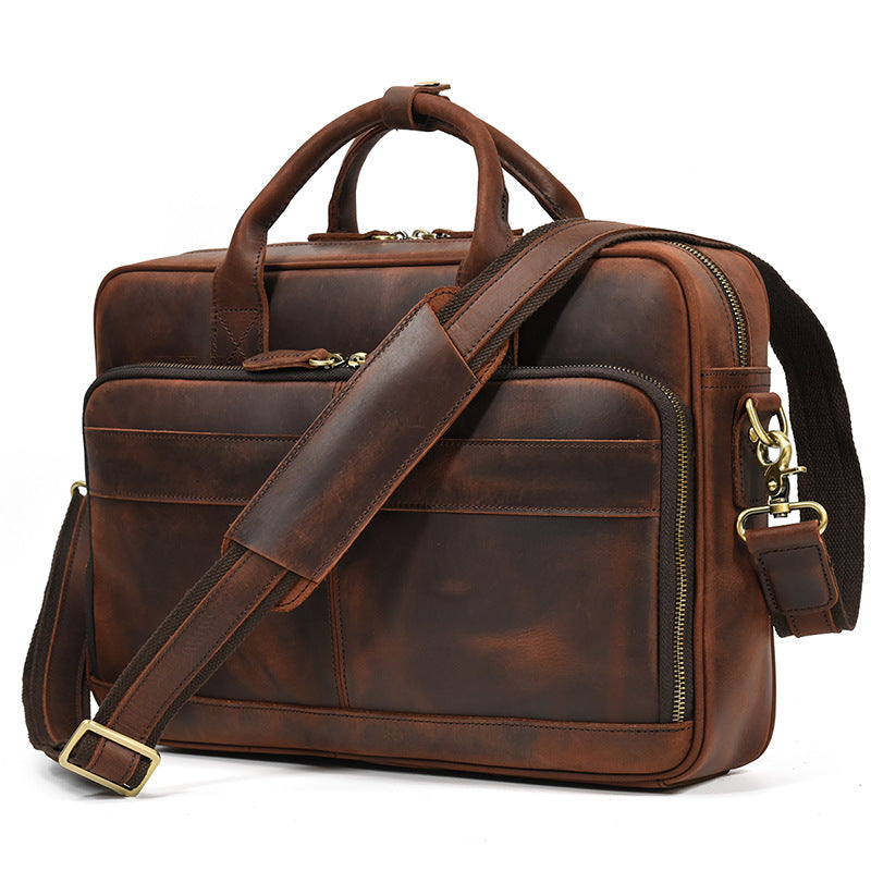 2280 vintage cow leather men's briefcase