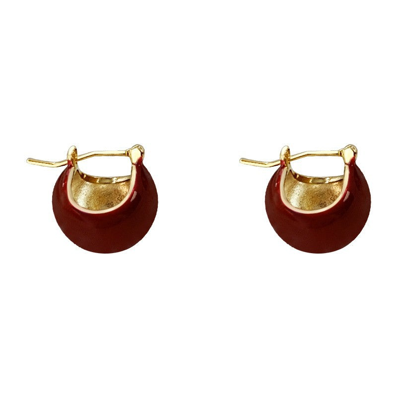 1559-925 silver needle enamel earring