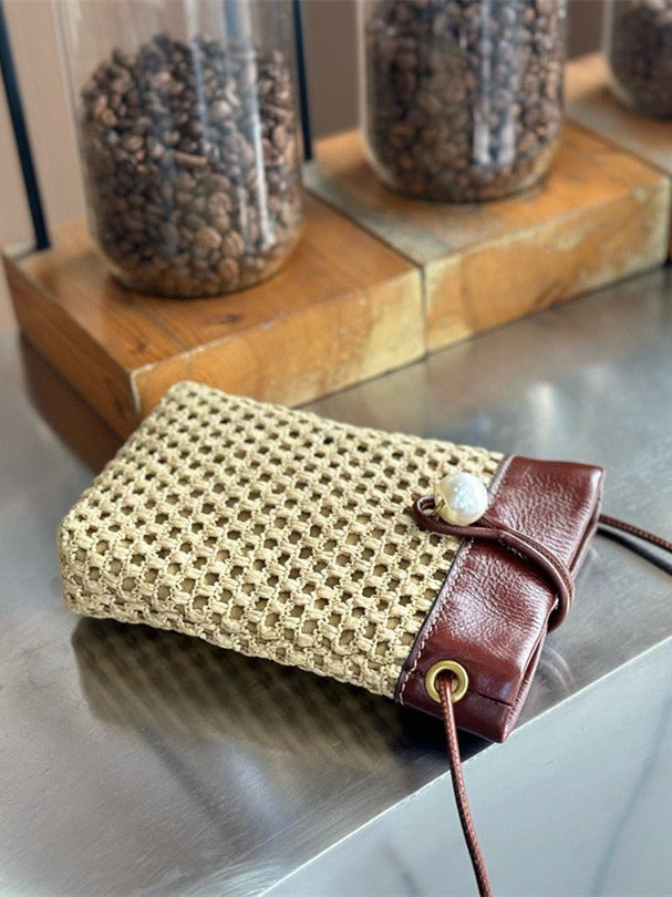 1789 handmade straw crossbody bag