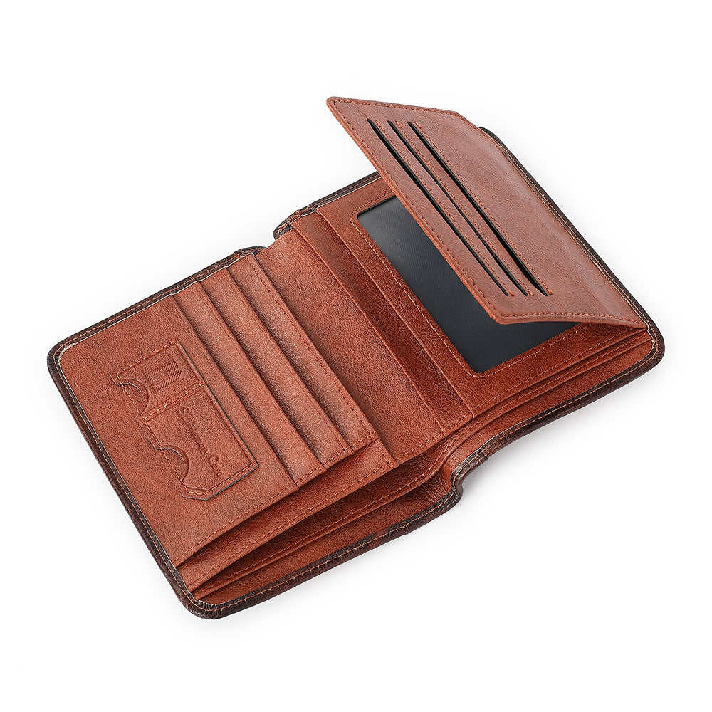 1610 genuine leather folder wallet card holder