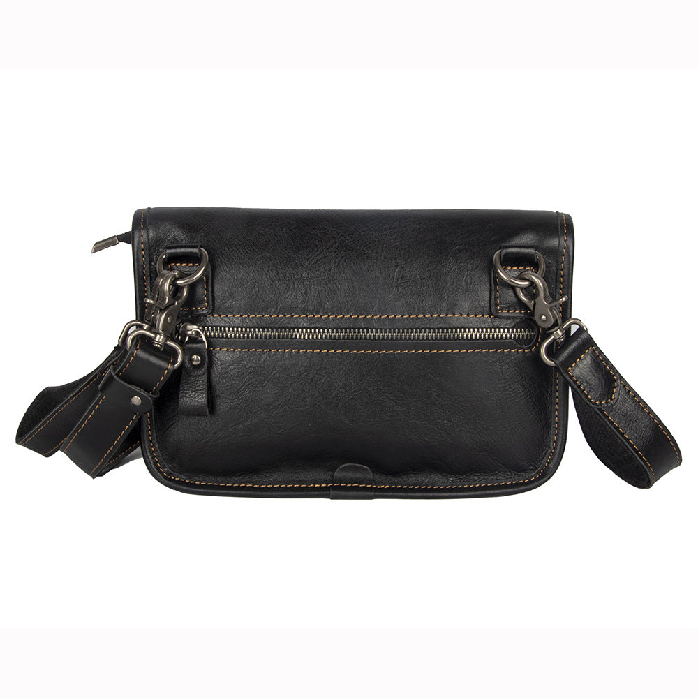 2366 vintage cow leather men's messenger bag