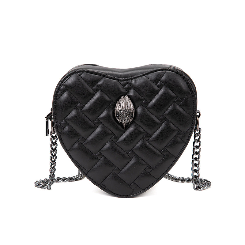 510 quilted heart chain bag