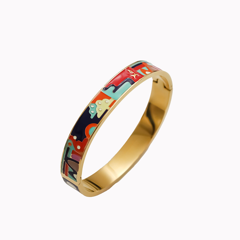 1358 18k plated enamel bracelet