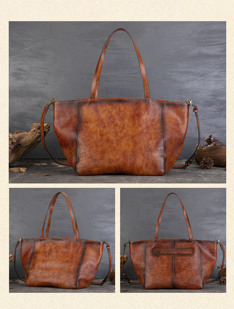 1565 vintage cowhide large shopping bag
