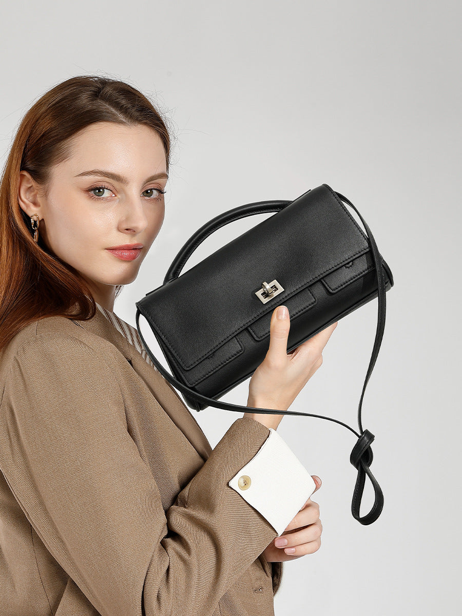 2359 genuine leather flap crossbody bag