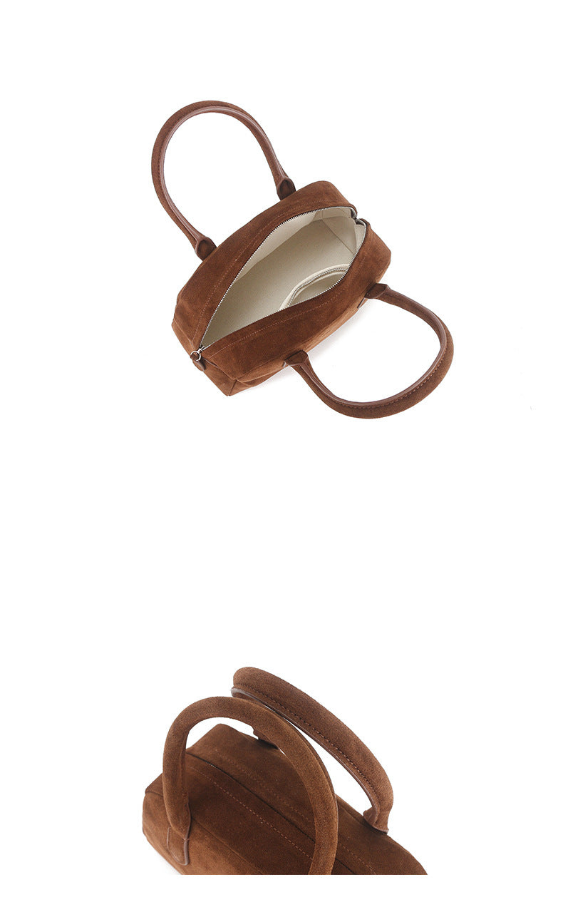1692 suede leather large bowling bag