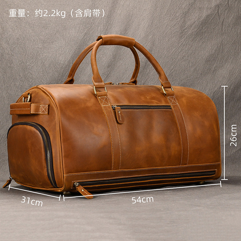 1645 vintage cow leather men travel holdall