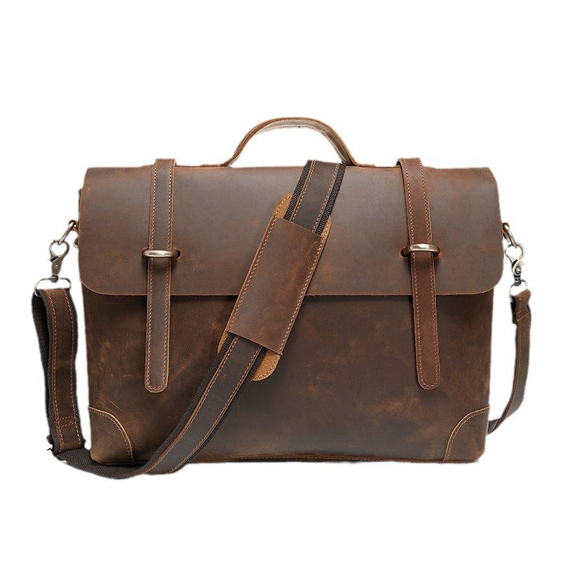 1720 vintage men's leather briefcase handbag