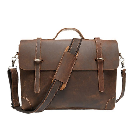 1720 vintage men's leather briefcase handbag