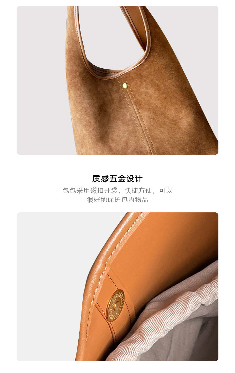 1694 vintage suede leather handbag