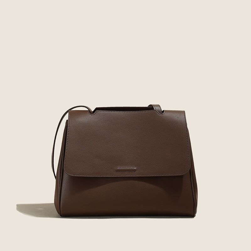 1878 leather flap solid handbag