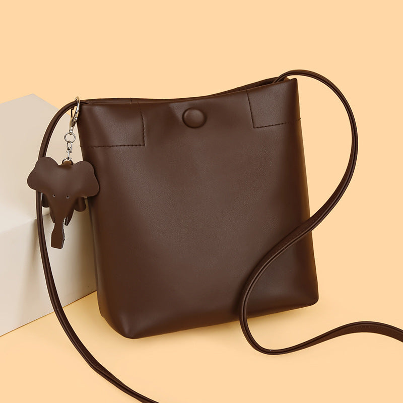 1914 genuine leather bucket handbag