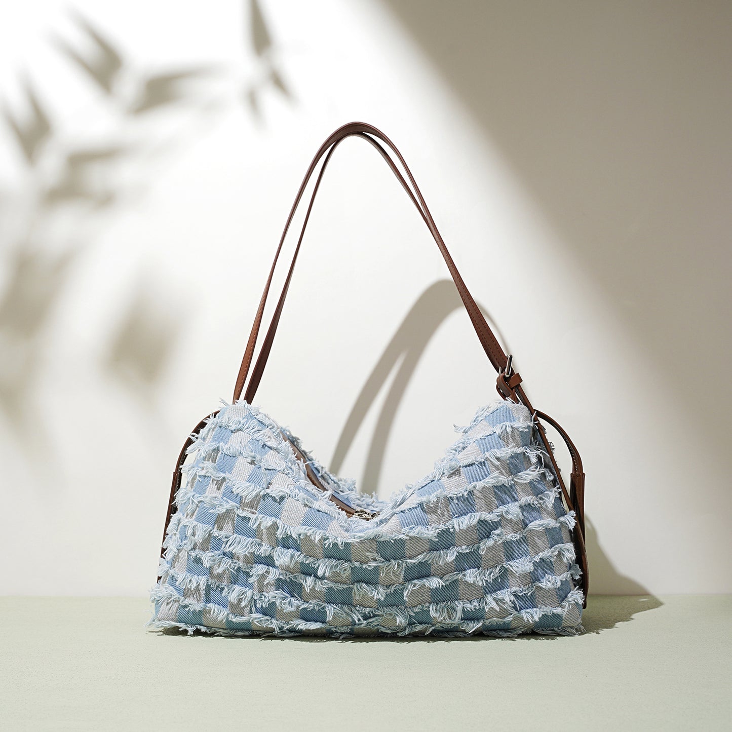 2327 denim leather handbag