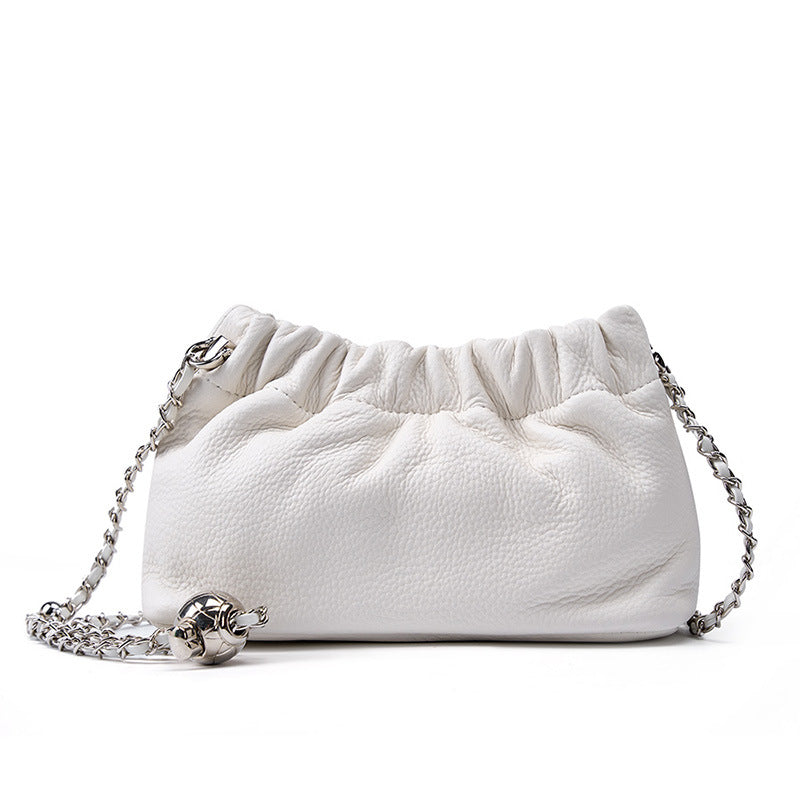1691  sheep skin chain crossbody bag