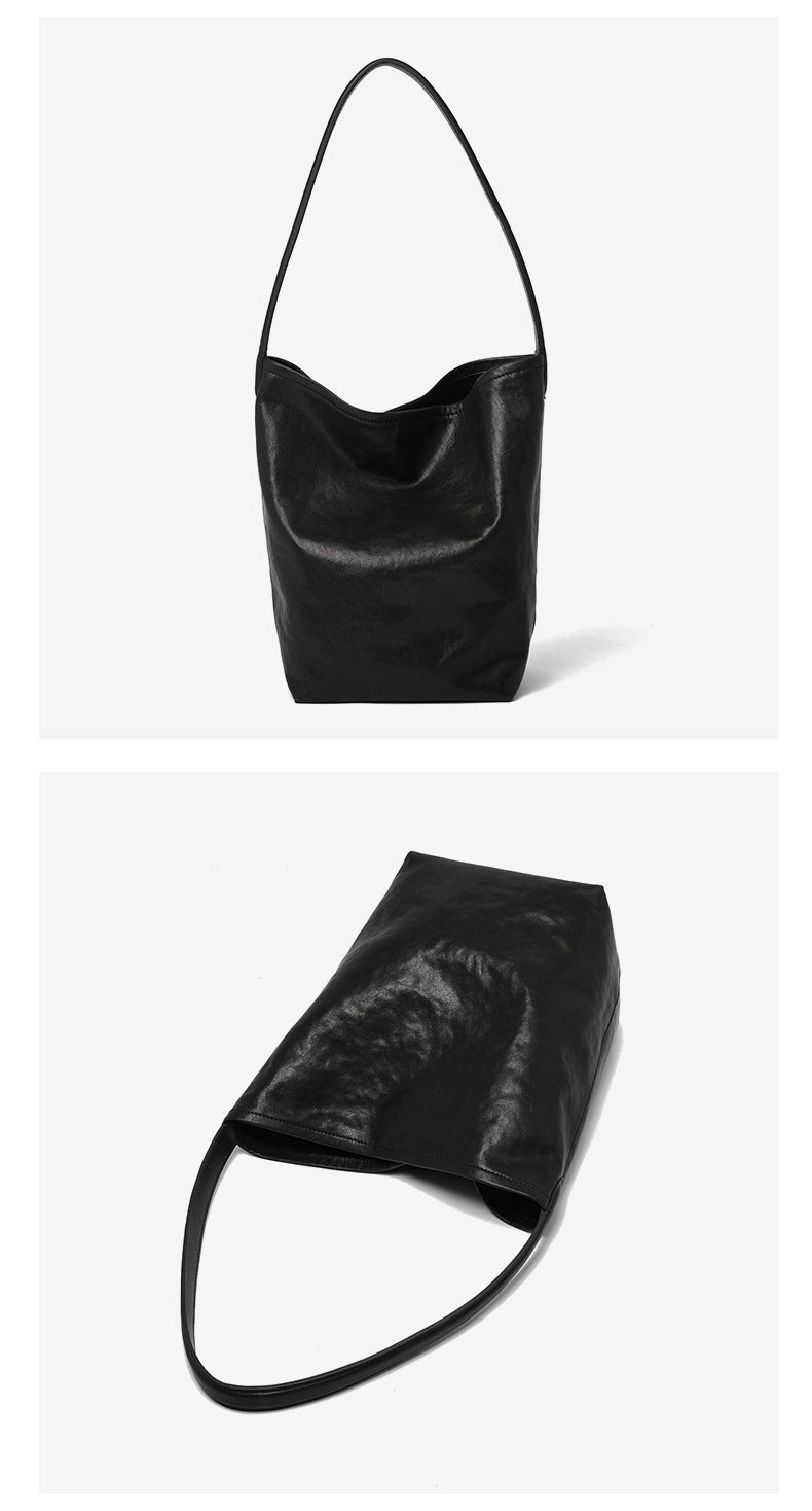 1653 genuine leather large shopping bag