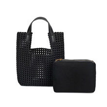 2214  large knit bag with pouch