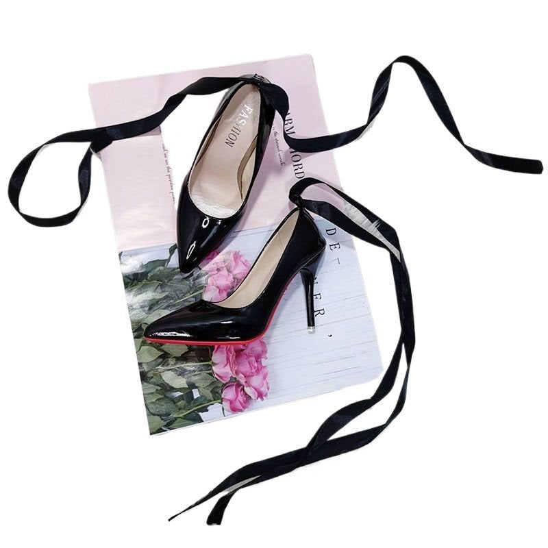 2120 lace up pumps patent leather 10cm shoes