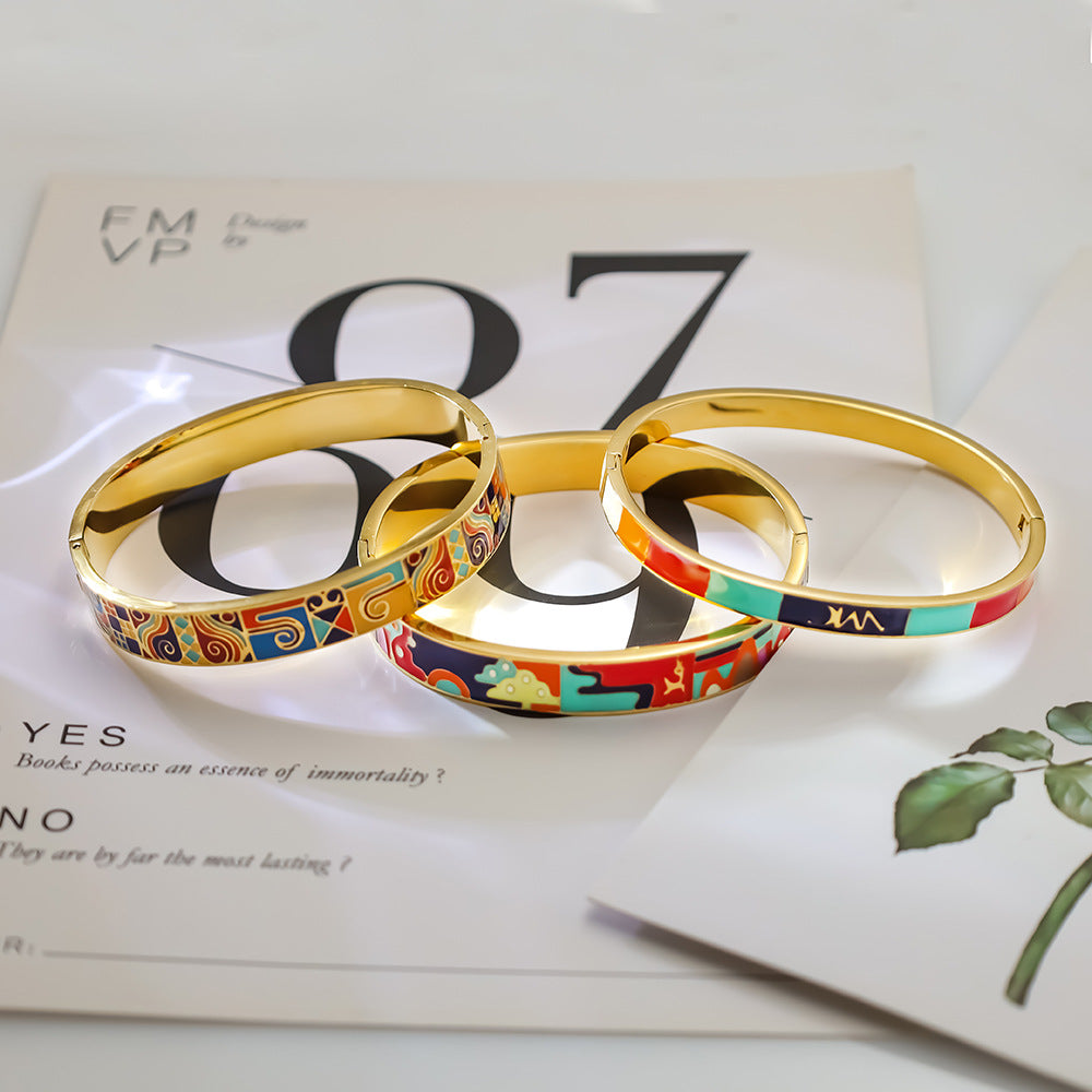 1358 18k plated enamel bracelet