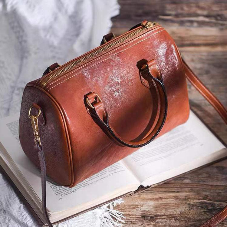 1916 leather boston handbag