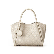 2658 cow leather woven handbag