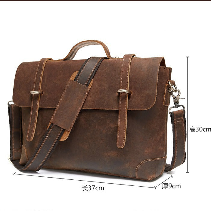 1720 vintage men's leather briefcase handbag