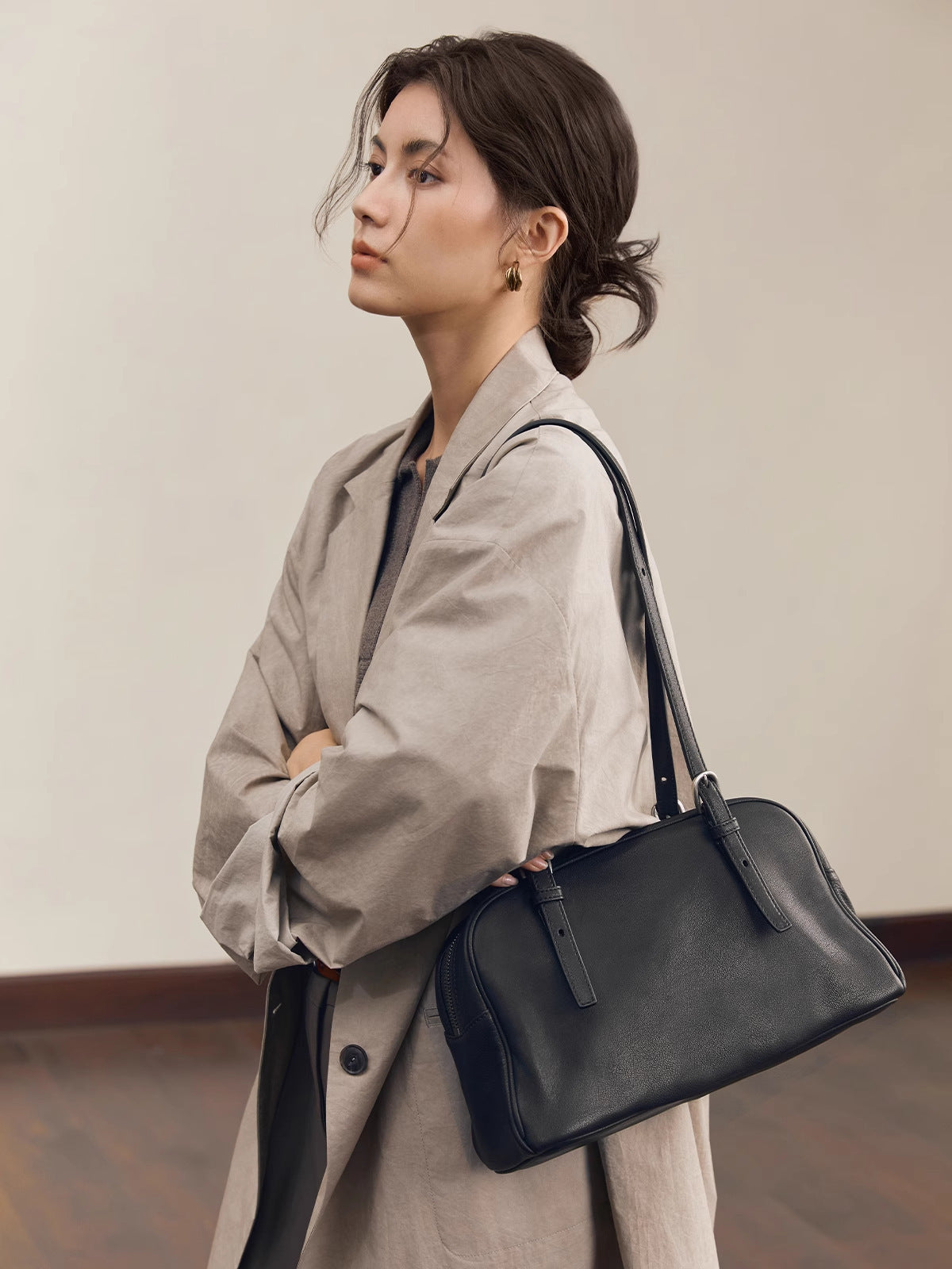 3594 genuine leather boston bag