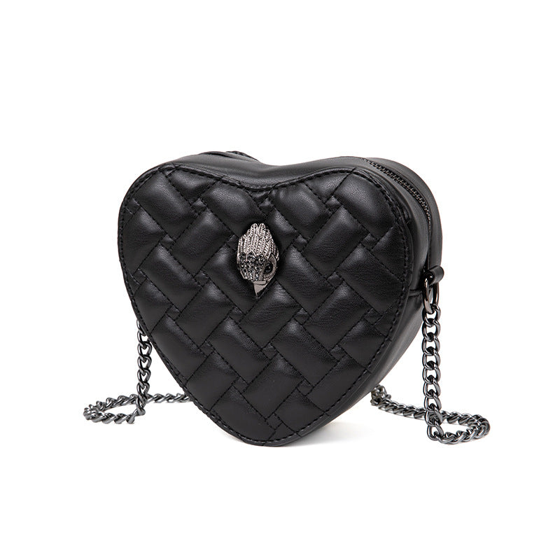 510 quilted heart chain bag
