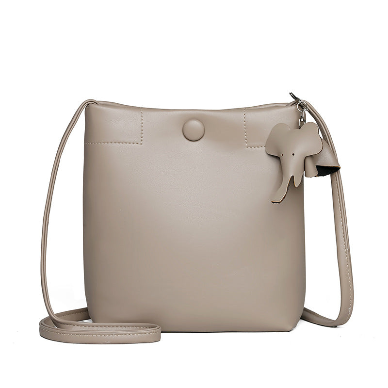 1914 genuine leather bucket handbag