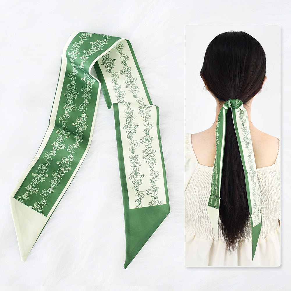 1841 silk scarf long ribbon headband