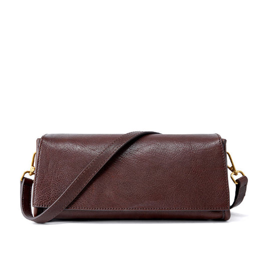 1658cow leather solid baguette women shoulder bag