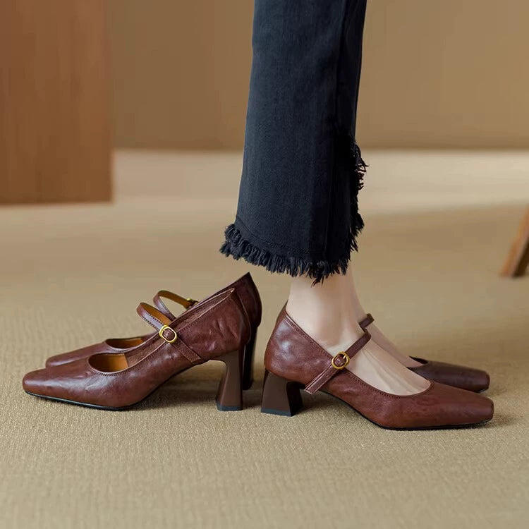 3182 geunine leather mary jane shoes