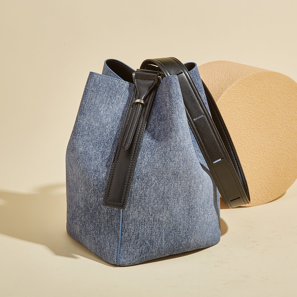 2153 denim bucket handbag