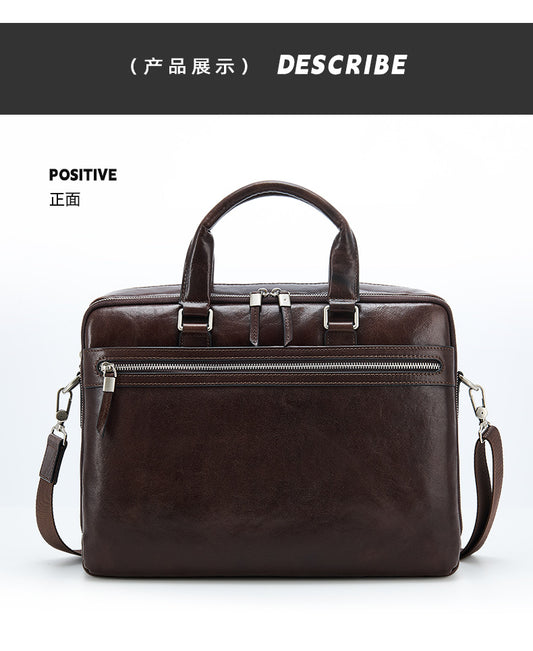 1751 men's leather briefcase laptop handbag